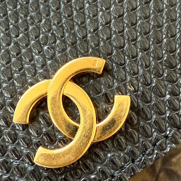 CHANEL Black Vintage Lizard Single Flap Bag Small GHW - Picture 13 of 15